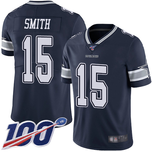 Men Dallas Cowboys Limited Navy Blue Devin Smith Home #15 100th Season Vapor Untouchable NFL Jersey->women nfl jersey->Women Jersey